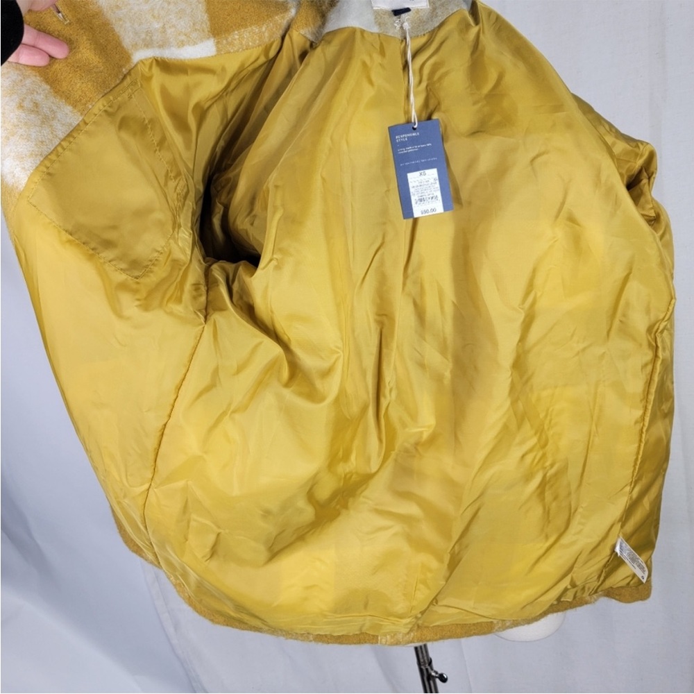 Universal Thread Womens XS Brushed Shacket Yellow Plaid Button Up - Picture 8 of 9